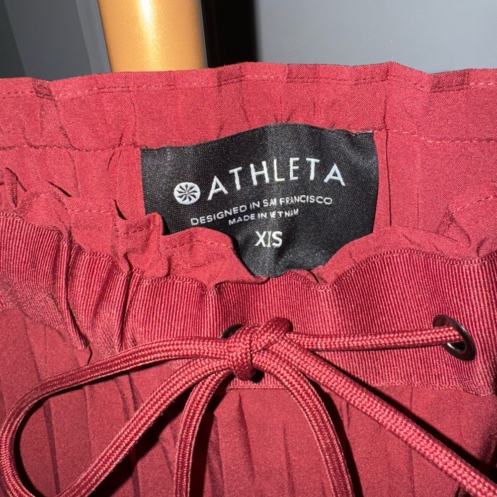 Athleta Pleated Midi Skirt in Deep Wine Red - Picture 4 of 4